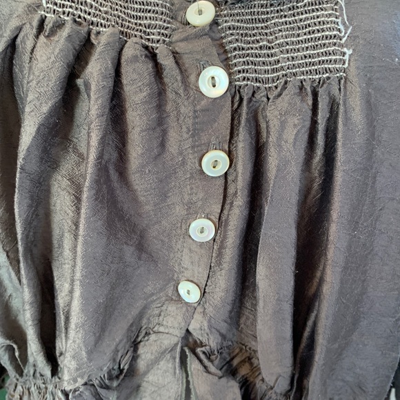 Magnolia Pearl Grey raw silk Button-Up Blouse - Picture 7 of 7